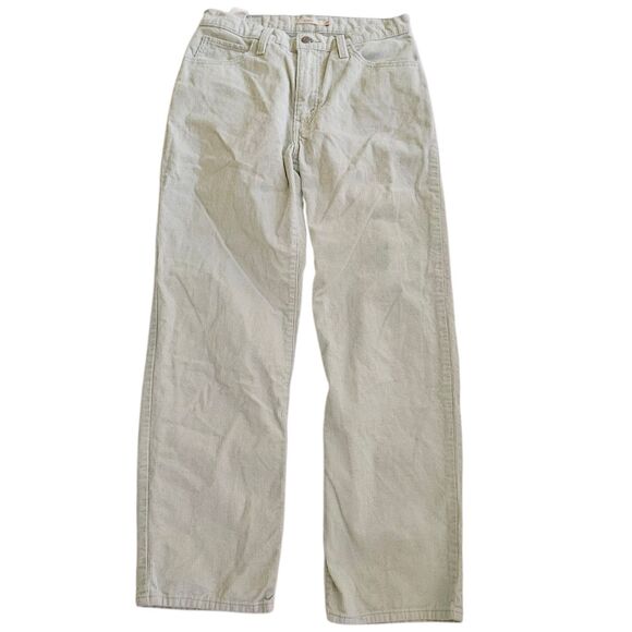 Levi's 94 Baggy Jeans Womens 29 Mint Green Corduroy Loose Fit Straight Leg Y2K - Picture 1 of 11